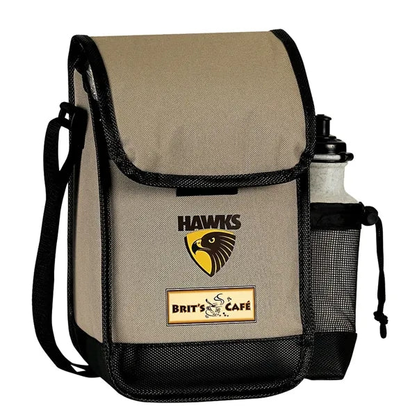 Insulated Lunch Bag with Bottle Holder & Shoulder Strap