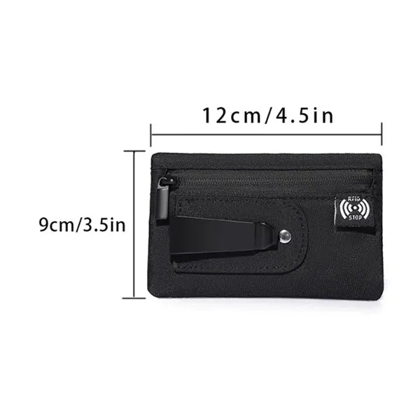 Hidden RFID Blocking Travel Money Clip Waist Pouch