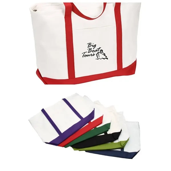 Large Heavyweight Cotton Canvas Boat Tote