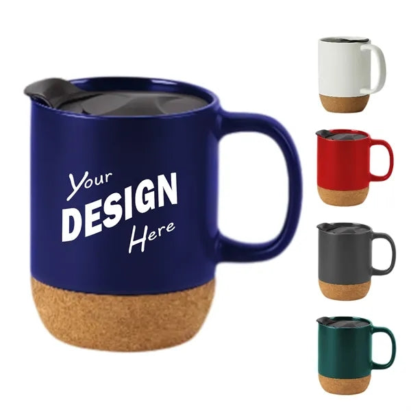 13oz Cork Base Ceramic Coffee Mug