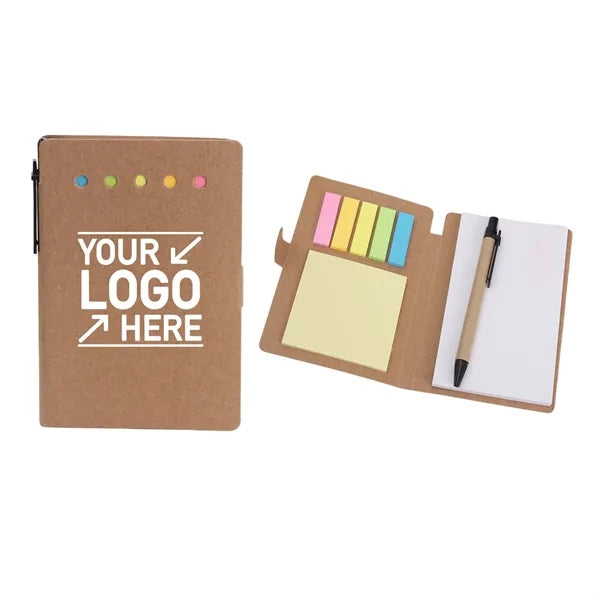 Kraft Paper Sticky Note Pad with Pen