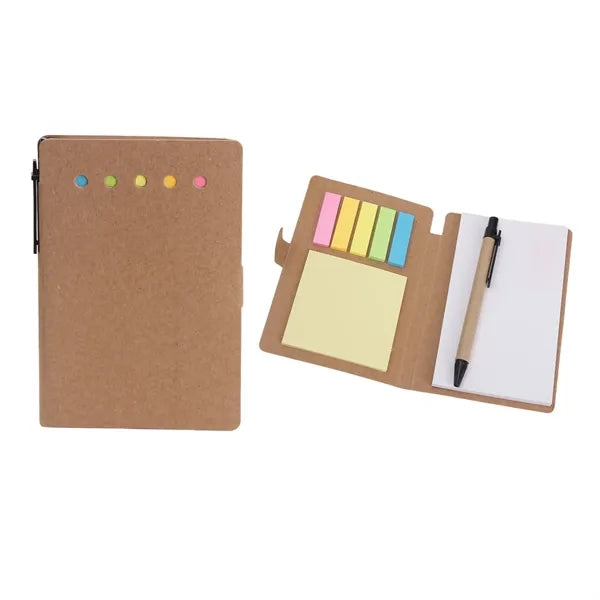 Kraft Paper Sticky Note Pad with Pen