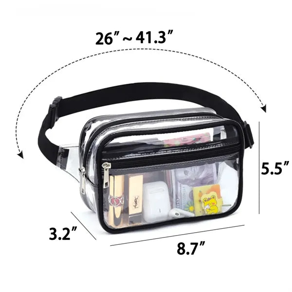 Clear PVC Waist Bag Stadium Approved Waterproof Fanny Pack