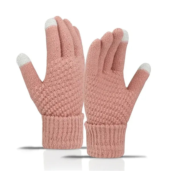 Fleece Lined Thickened Knitted Touch Screen Gloves