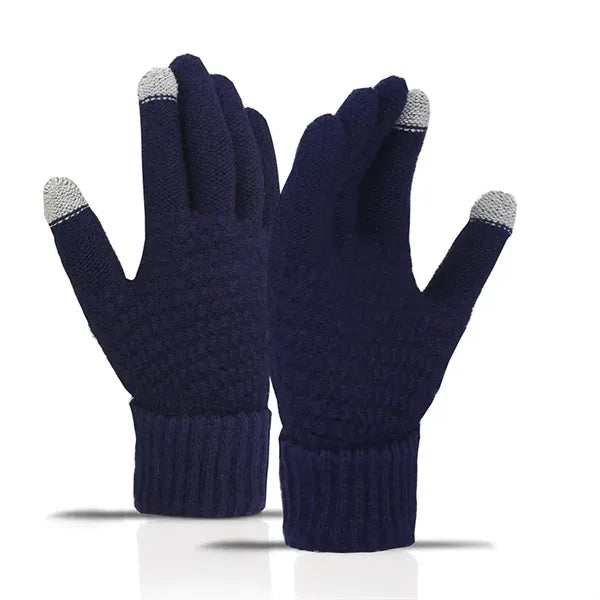 Fleece Lined Thickened Knitted Touch Screen Gloves