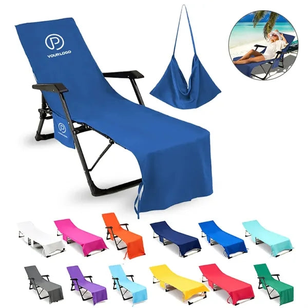 85 x 30 in beach chair towel cover with pockets for holidays