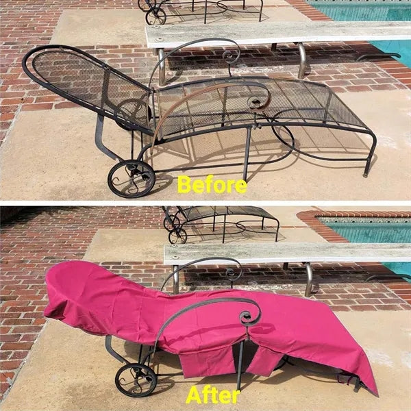 85 x 30 in beach chair towel cover with pockets for holidays