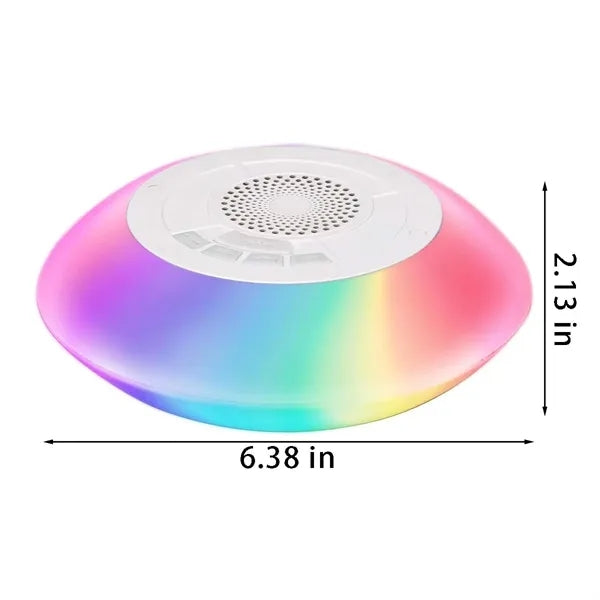 Waterproof floating speaker with colorful light for pool spa