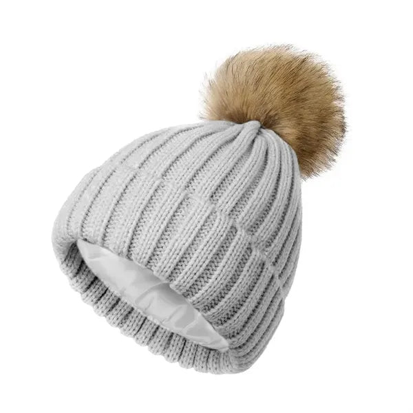 Knitted Beanie with Satin Lining