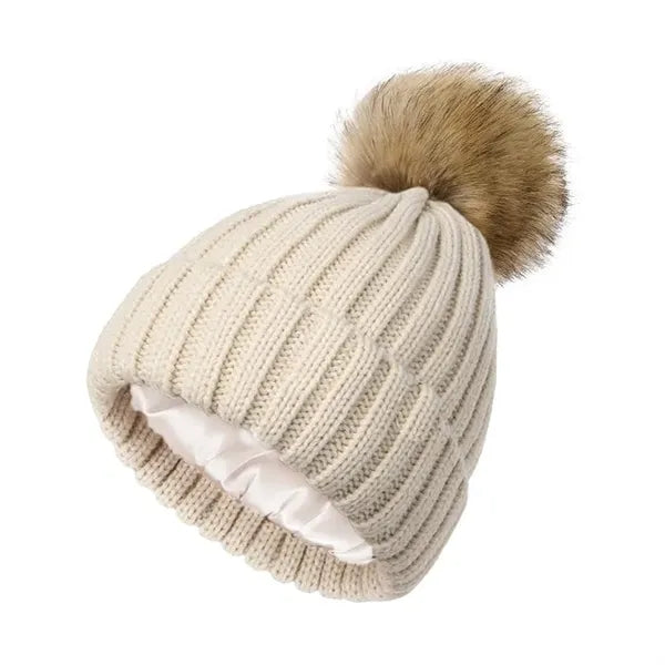 Knitted Beanie with Satin Lining