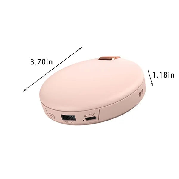Rechargeable hand warmer 3 in 1 with power bank & mirror