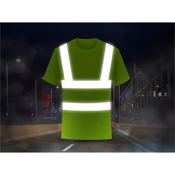 Double Band Reflective Tape Safety T-Shirt