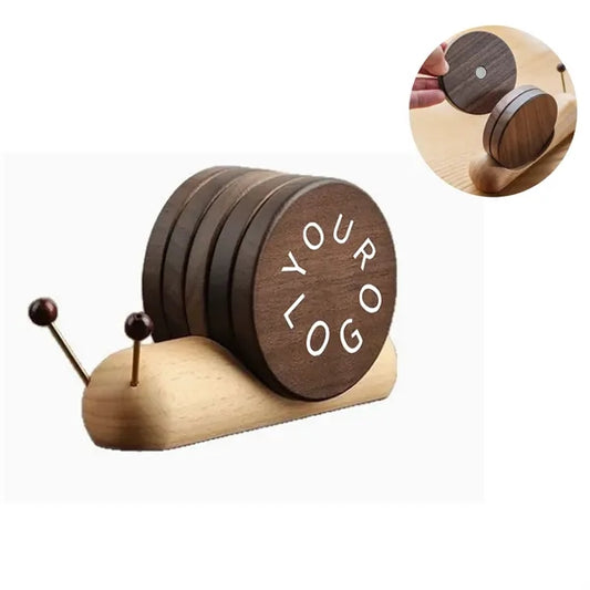 Wooden Coaster Holder Set