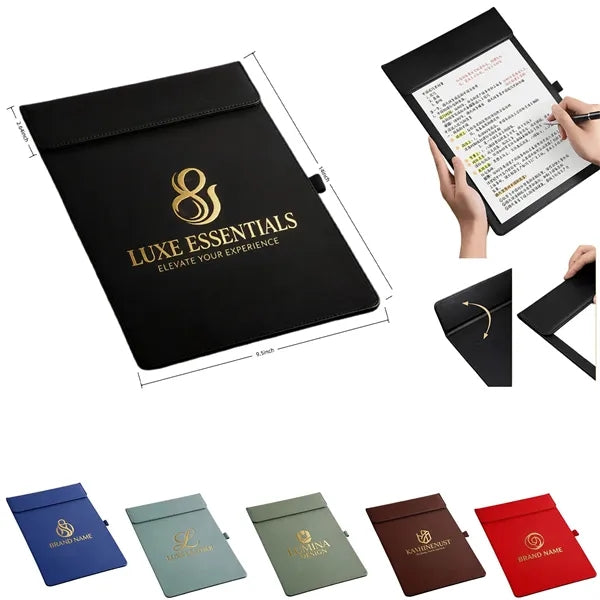 A4 Leather Conference Clipboard with Pen Holder
