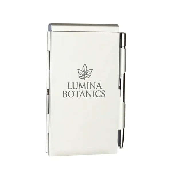 Aluminum Pocket Notebook with Pen & Tearable Notes