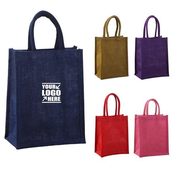 Linen souvenir shopping tote bag