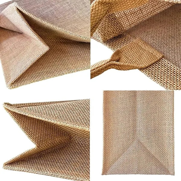 Linen souvenir shopping tote bag