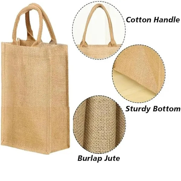 Linen souvenir shopping tote bag