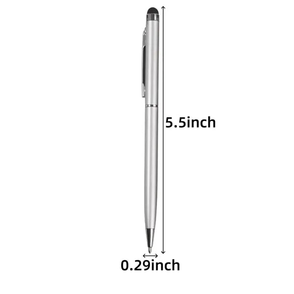 Aluminum Rubber Tip Stylus Ballpoint Pen w/ Black Ink