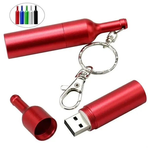 4GB Wine Bottle USB Flash Drive with Keychain