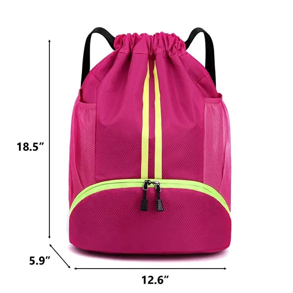Drawstring Backpack with Shoe Compartment