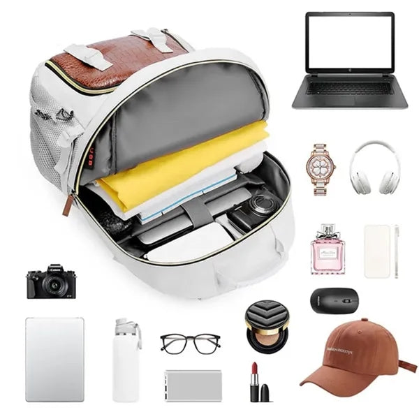 Large capacity hiking backpack with independent shoe cabinet