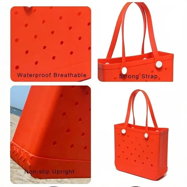 EVA Perforated Beach Tote Outdoor Bag Open-Top Travel Basket
