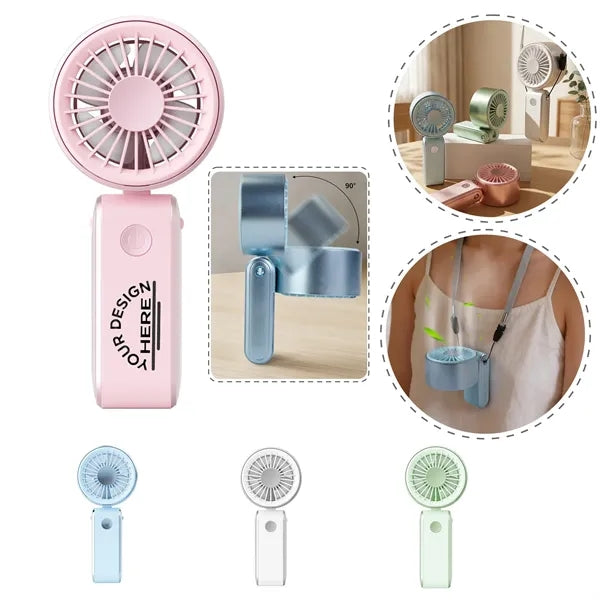 Portable Neck Fan Folding Handheld Mini USB Rechargeable