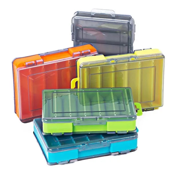 Outdoor fishing tackle box double-sided 12 dividers