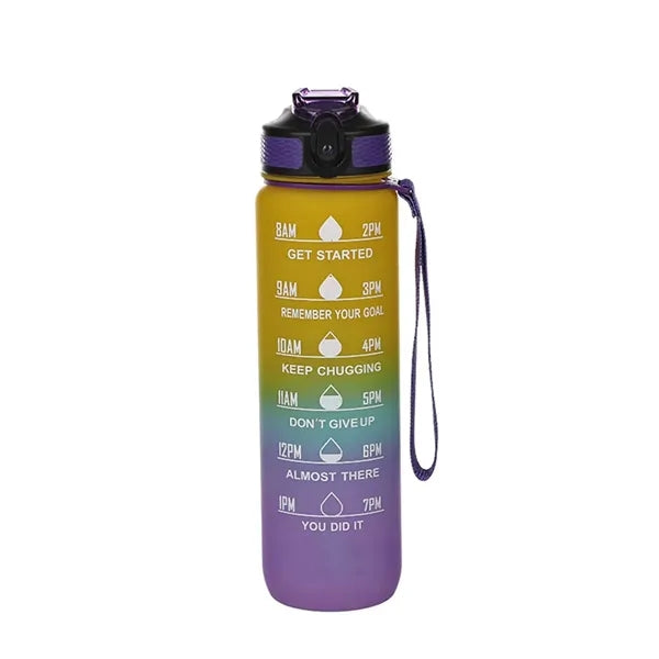 32oz Sports Water Bottle with Time Marker and Leak