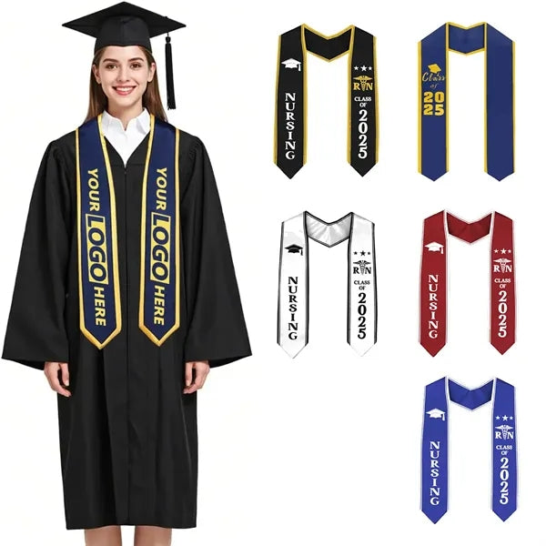 Graduation Stole Trimmed Honor Sash 60/72 Inch Adult