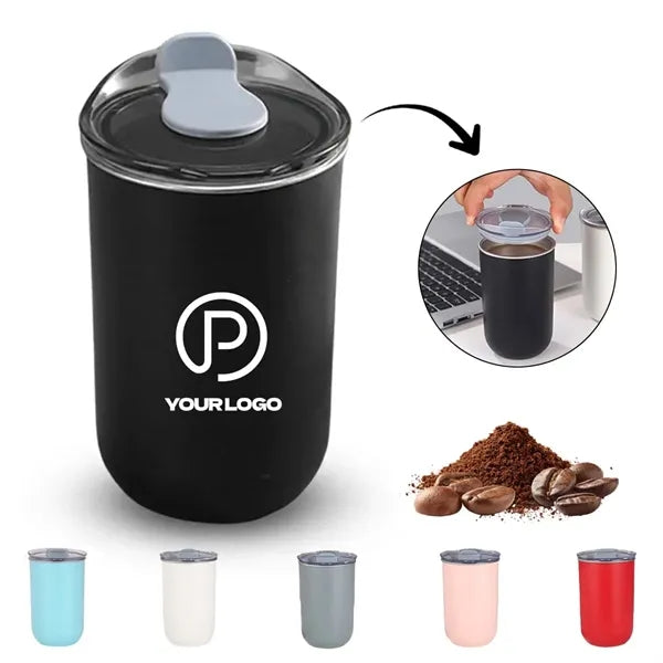 10oz insulated tumbler coffee cup stainless steel with lid