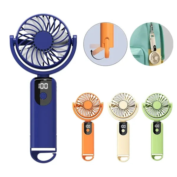 Portable Handheld Fan with Carabiner Clip