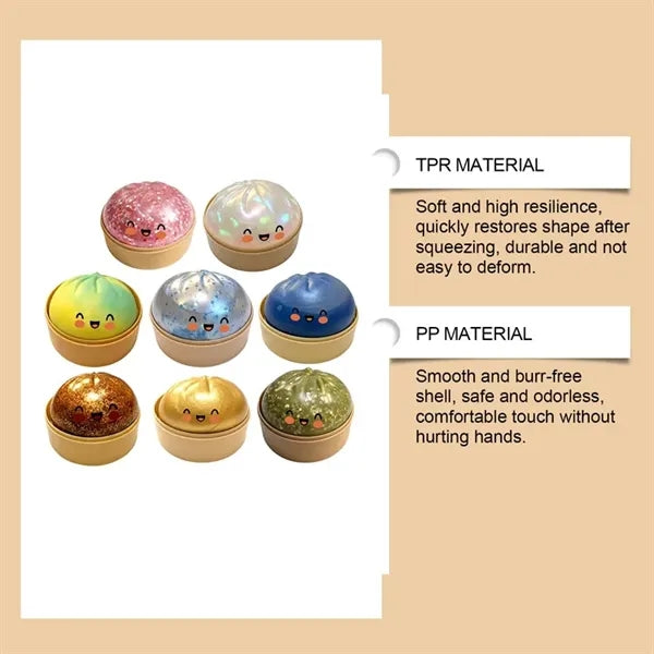 Glitter Dumpling Fidget Toy with Steamer Box