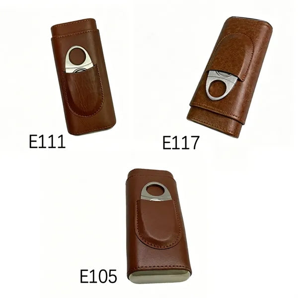 Cigar Travel Case Three Leather Humidor Gift Men