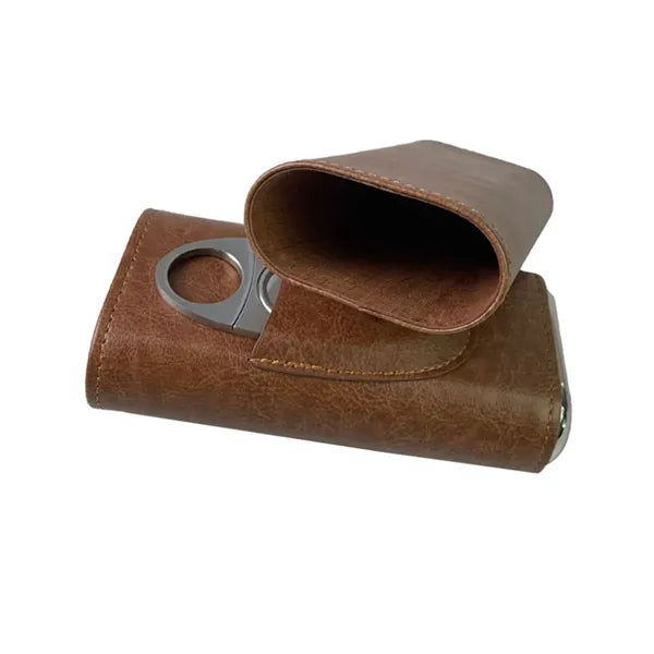 Cigar Travel Case Three Leather Humidor Gift Men