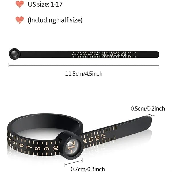 Ring Sizer Measuring Tool with Magnifier