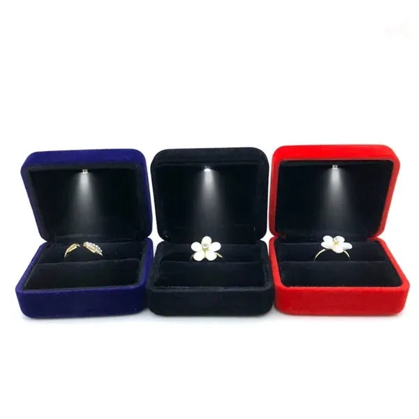 Velvet Ring Box with LED Light