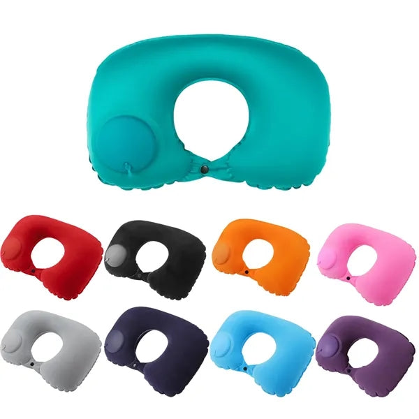 Flocked Inflatable U-Shaped Pillow