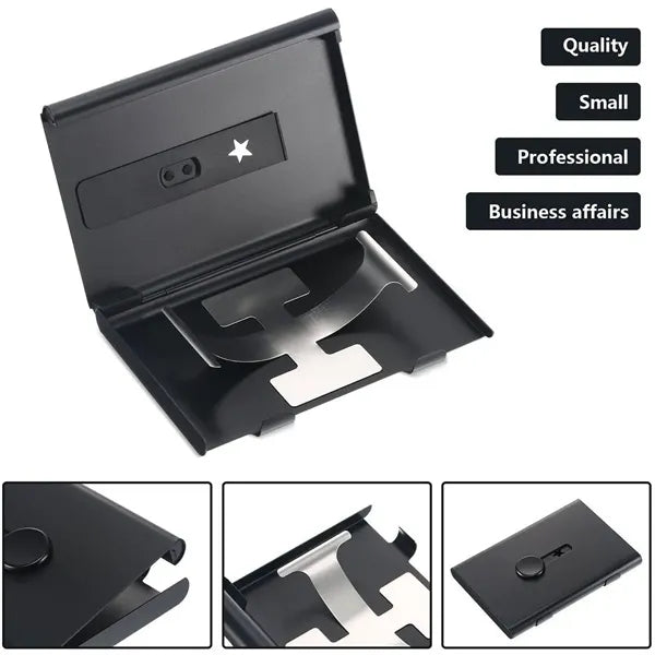 Business Card Holder Thumb Drive Stainless Portable Slide