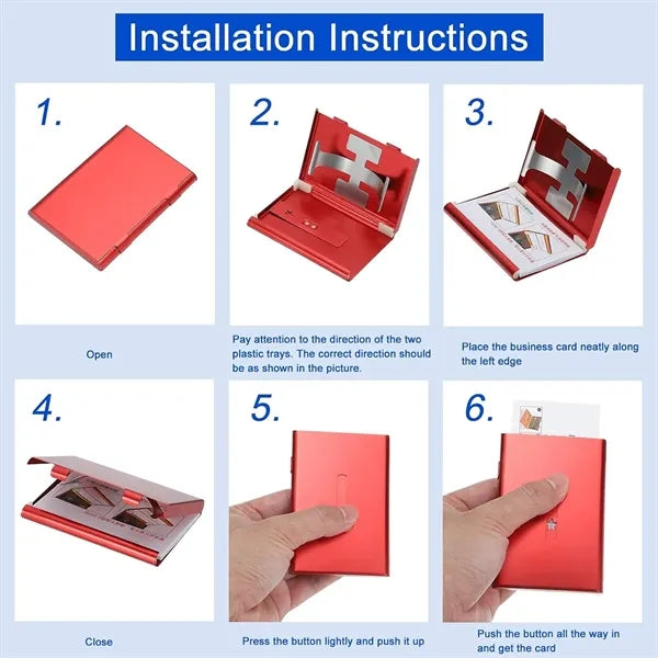 Business Card Holder Thumb Drive Stainless Portable Slide