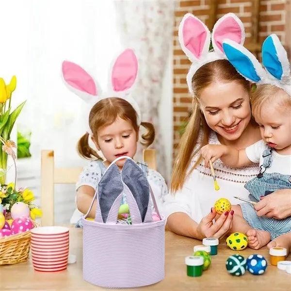 Seersucker bunny ear bag
