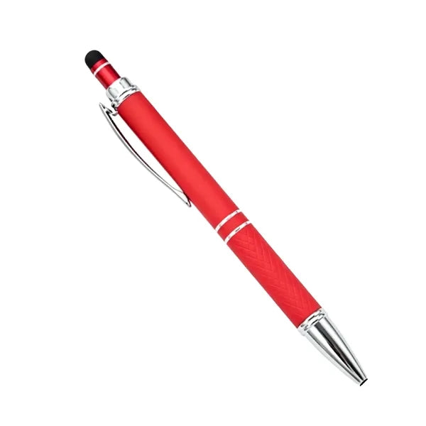Aluminum Rubberized Textured Grip Office Stylus Pen
