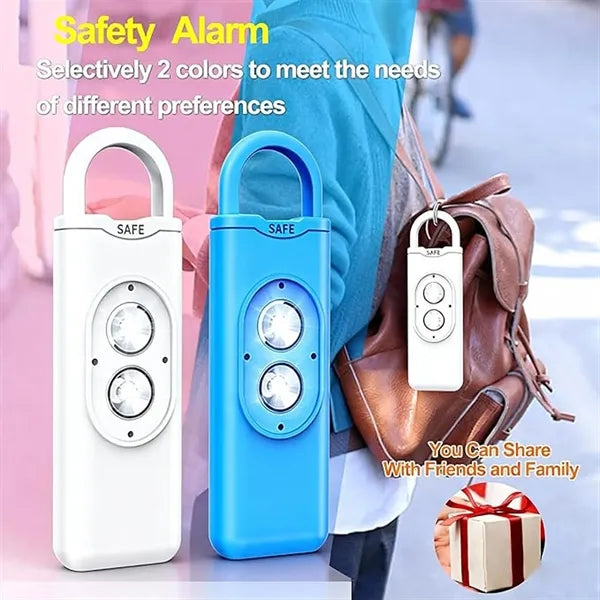 High-decibel double flashing light keychain alarm
