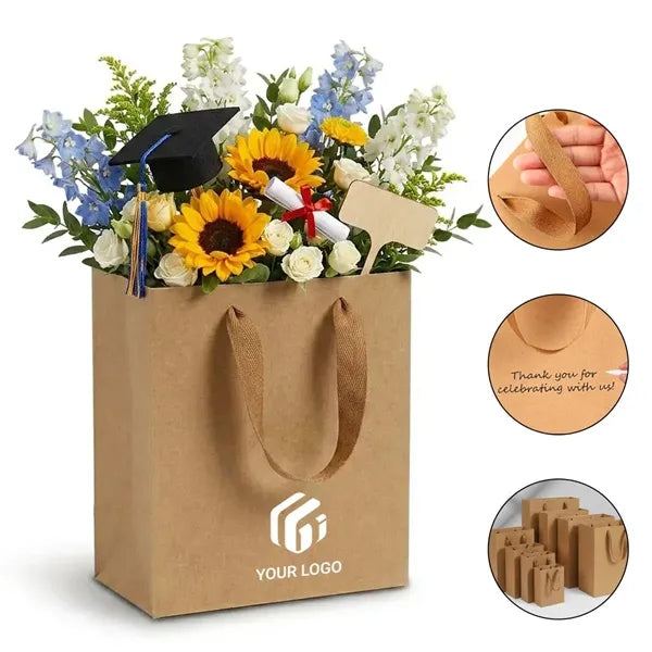 Reinforced Handle Customizable Shopping Gift Paper Bags