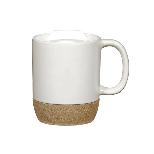 13.5oz Ceramic Mug with Cork Base and Lid
