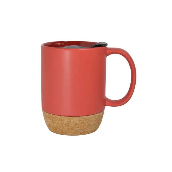 13.5oz Ceramic Mug with Cork Base and Lid