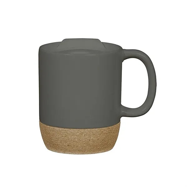 13.5oz Ceramic Mug with Cork Base and Lid