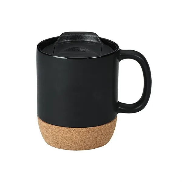 13.5oz Ceramic Mug with Cork Base and Lid