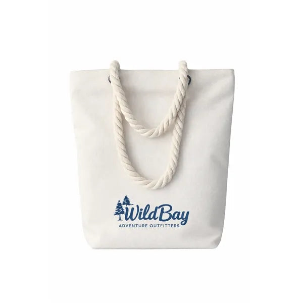 Logo Canvas Tote Bag with Rope Handles